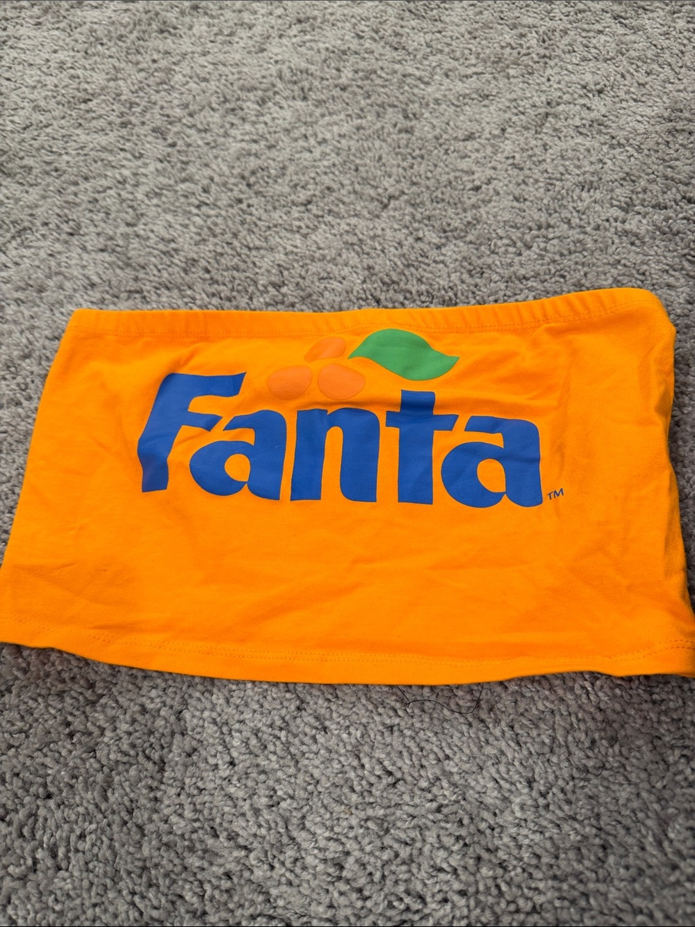 Coca Cola Orange Tube Top with Blue Logo and Green Accent